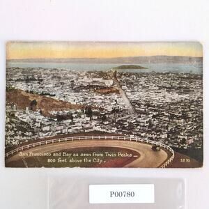 San Francisco Bay from Twin Peaks Early 1900s Postcard 1921 City View
